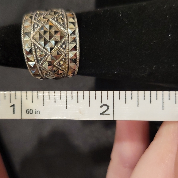 Marcasite & Sterling Silver Ring Sz 6 - Picture 4 of 4